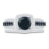 Thumbnail Image 6 of Black Diamond Bridal Set 2 ct tw Round 10K White Gold