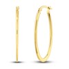 Thumbnail Image 1 of Polished Flat Oval Hoop Earrings 14K Yellow Gold 18mm