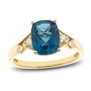 Thumbnail Image 1 of Natural Blue Topaz Ring 1/20 ct tw Diamonds 10K Yellow Gold