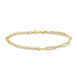 Paperclip/Rolo Chain Bracelet 14K Yellow Gold 7.5&quot;