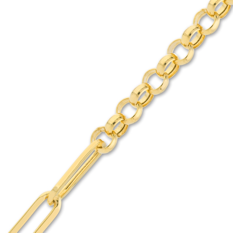 Main Image 2 of Paperclip/Rolo Chain Bracelet 14K Yellow Gold 7.5"