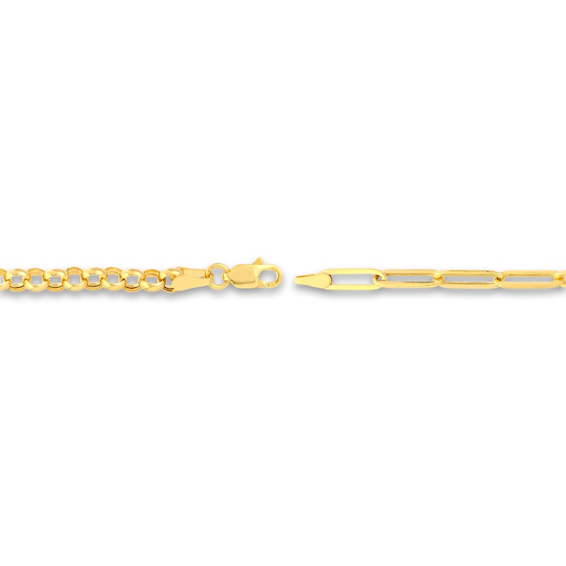 Main Image 3 of Paperclip/Rolo Chain Bracelet 14K Yellow Gold 7.5"