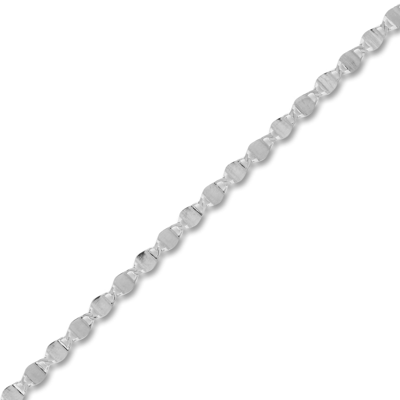 Main Image 2 of Solid Diamond-Cut Valentine Bracelet 14K White Gold 7.5"