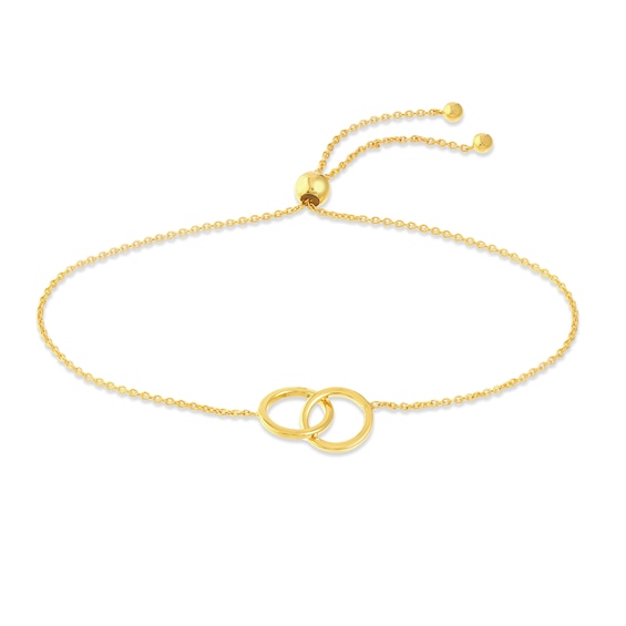 Interlocking Circle Bolo Bracelet 14K Yellow Gold