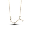 Thumbnail Image 1 of Diamond Aries Constellation Necklace 1/6 ct tw Round 14K Yellow Gold
