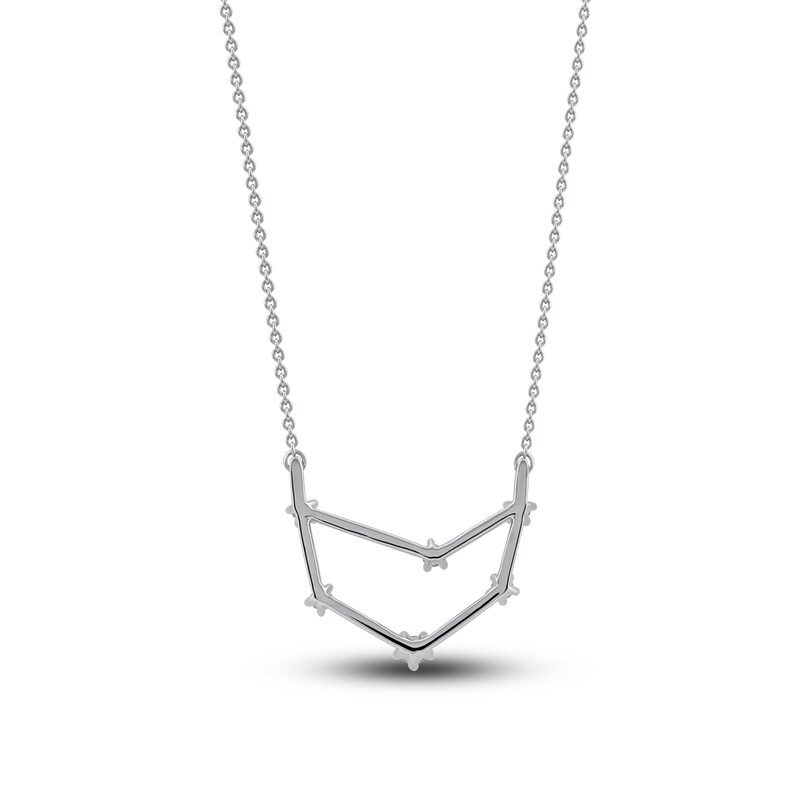 Main Image 3 of Diamond Capricorn Constellation Necklace 1/6 ct tw Round 14K White Gold