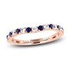 Thumbnail Image 0 of Vera Wang WISH Diamond & Natural Blue Sapphire Contour Anniversary Ring 1/4 ct tw Round 14K Rose Gold