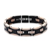Thumbnail Image 1 of Men's Cross Chain Bracelet Black & Rose Ion-Plated Stainless Steel 8.75"