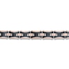 Thumbnail Image 3 of Men's Cross Chain Bracelet Black & Rose Ion-Plated Stainless Steel 8.75"