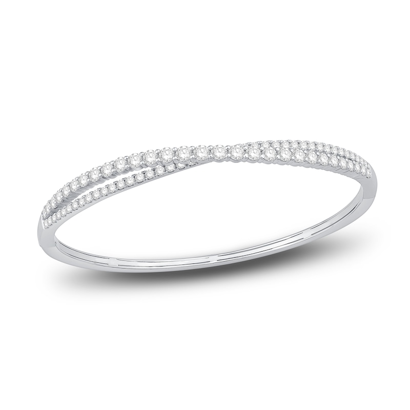 Diamond Twisted Bangle Bracelet 3 ct tw Round 14K White Gold Jared