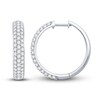 Thumbnail Image 1 of Diamond Hoop Earrings 2 ct tw Round 14K White Gold
