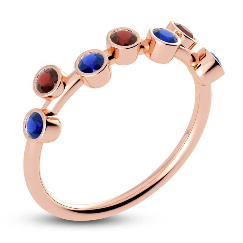 Main Image 2 of Juliette Maison Natural Garnet & Natural Blue Sapphire Ring 10K Rose Gold