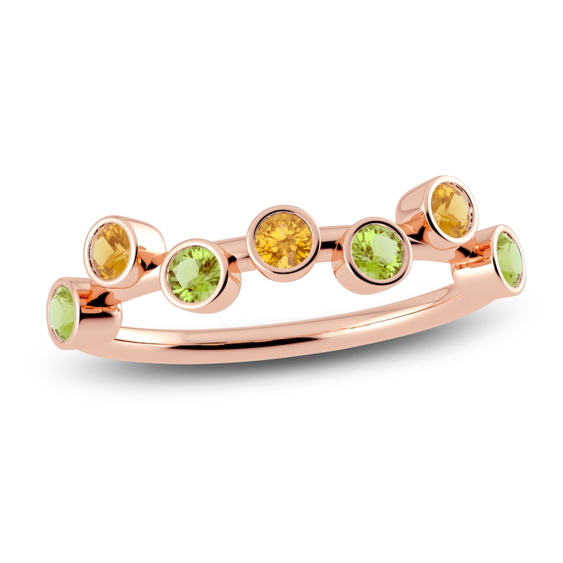 Main Image 1 of Juliette Maison Natural Citrine & Natural Peridot Ring 10K Rose Gold