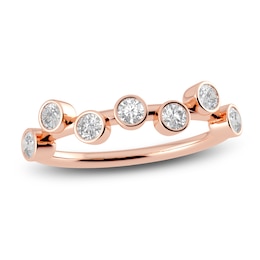 Juliette Maison Natural White Sapphire Ring 10K Rose Gold