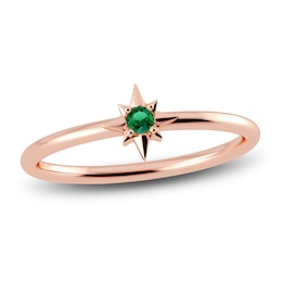 Juliette Maison Natural Emerald Starburst Ring 10K Rose Gold