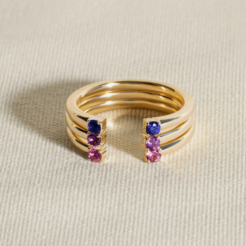 Main Image 4 of Juliette Maison Natural Aquamarine Cuff Ring 10K Rose Gold