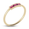 Thumbnail Image 2 of Juliette Maison Natural Rhodolite Garnet Baguette Bar Ring 10K Yellow Gold