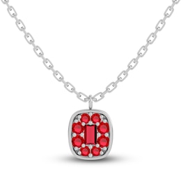 Juliette Maison Natural Ruby Pendant Necklace 10K White Gold