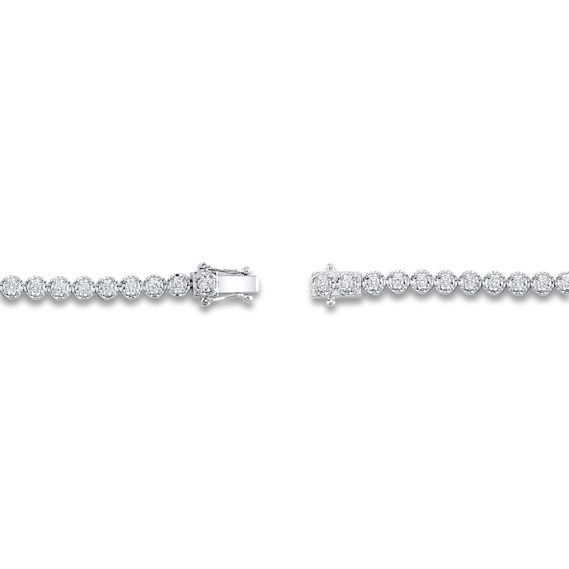 Main Image 3 of Shy Creation Diamond Tennis Bracelet 1 ct tw Round 14K White Gold 7" SC55024353