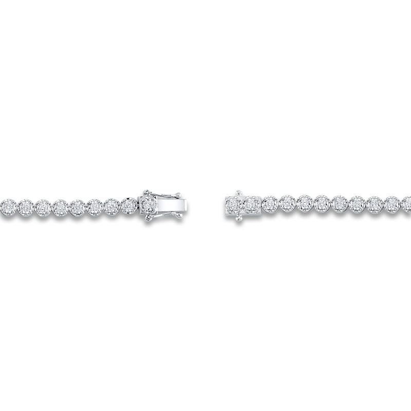 Shy Creation Diamond Tennis Bracelet 1 ct tw Round 14K White Gold 7" SC55024353