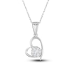 Thumbnail Image 1 of Diamond Pendant Necklace 1/10 ct tw Round 14K White Gold 18"