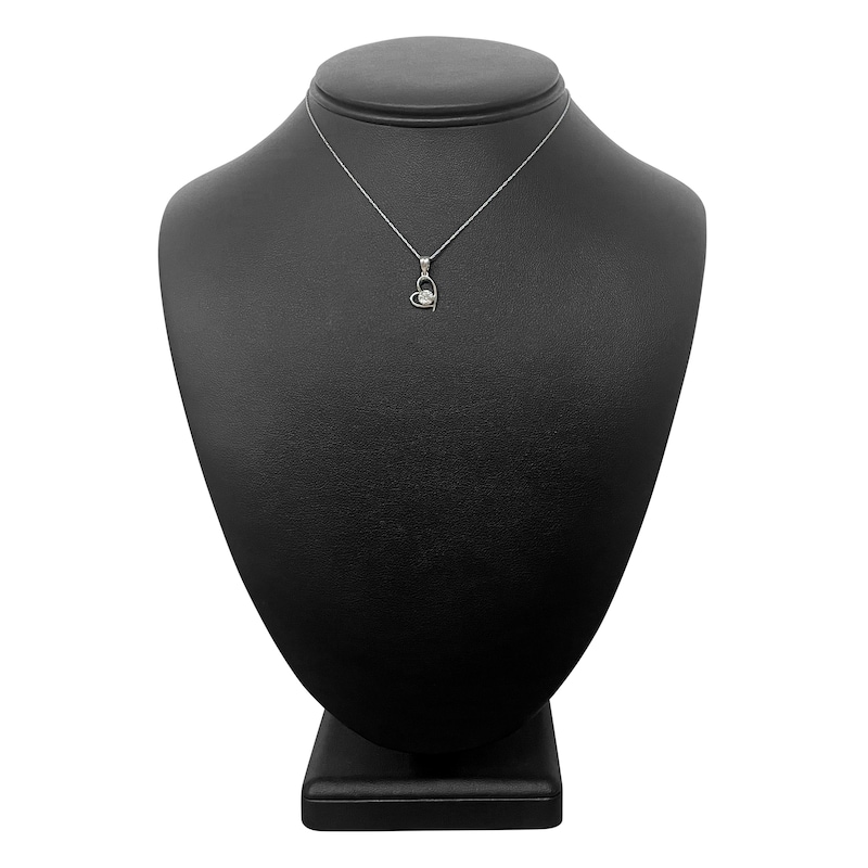 Main Image 4 of Diamond Pendant Necklace 1/10 ct tw Round 14K White Gold 18"