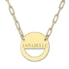 Thumbnail Image 1 of Engravable High-Polish Circle Necklace 14K Yellow Gold 18" 19mm