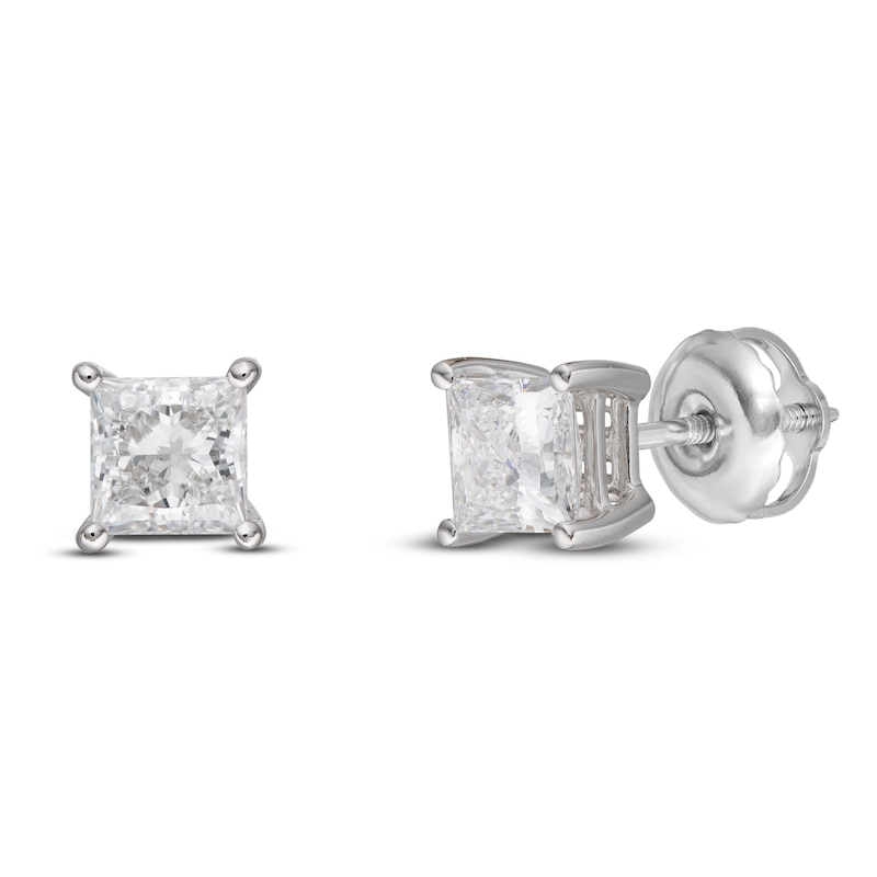 Lab-Created Diamond Earrings 1 ct tw Princess 14K White Gold (SI2/F ...