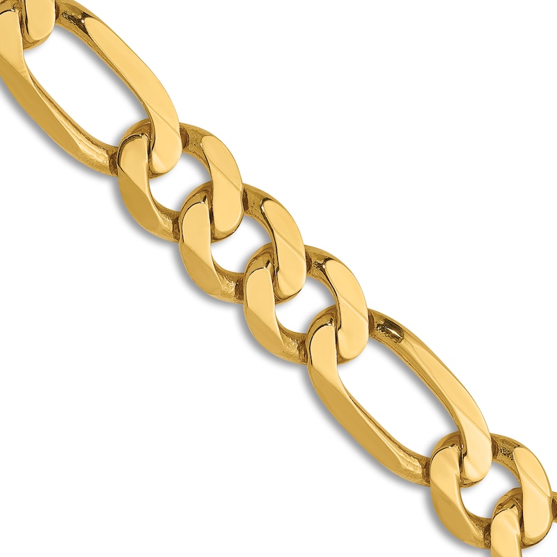Main Image 1 of Solid Flat Figaro Chain Necklace 14K Yellow Gold 22" 8.75mm