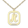 Thumbnail Image 0 of Initial Pendant Necklace Diamond Accents 14K Yellow Gold 18"