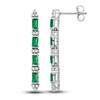 Thumbnail Image 0 of Natural Emerald Dangle Earrings 1/5 ct tw Diamonds 14K White Gold