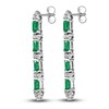 Thumbnail Image 1 of Natural Emerald Dangle Earrings 1/5 ct tw Diamonds 14K White Gold