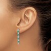 Thumbnail Image 2 of Natural Emerald Dangle Earrings 1/5 ct tw Diamonds 14K White Gold