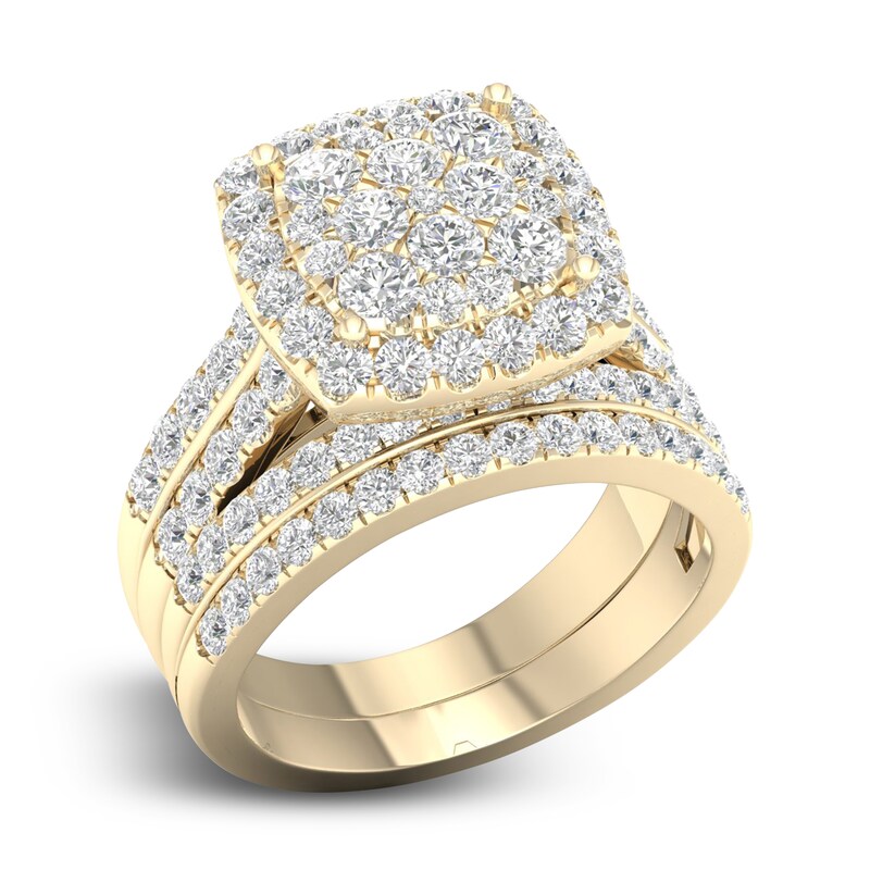 Main Image 2 of Diamond Cushion Bridal Set 2 ct tw Round 14K Yellow Gold