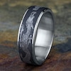 Thumbnail Image 4 of Men's Script Wedding Band 14K White Gold/Tantalum 7.5mm
