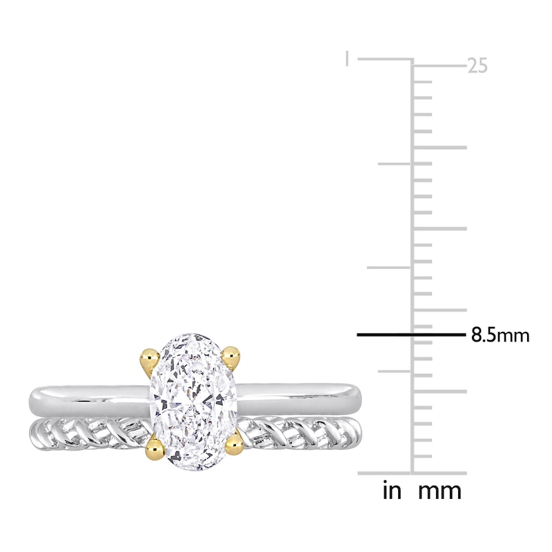Main Image 4 of Y-Knot Diamond Bridal Set 1 ct tw Oval 14K White Gold (I/I1)