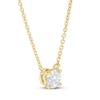 Thumbnail Image 2 of Lab-Grown Diamond Solitaire Necklace 1/2 ct tw Round 14K Yellow Gold 19" (SI2/F)