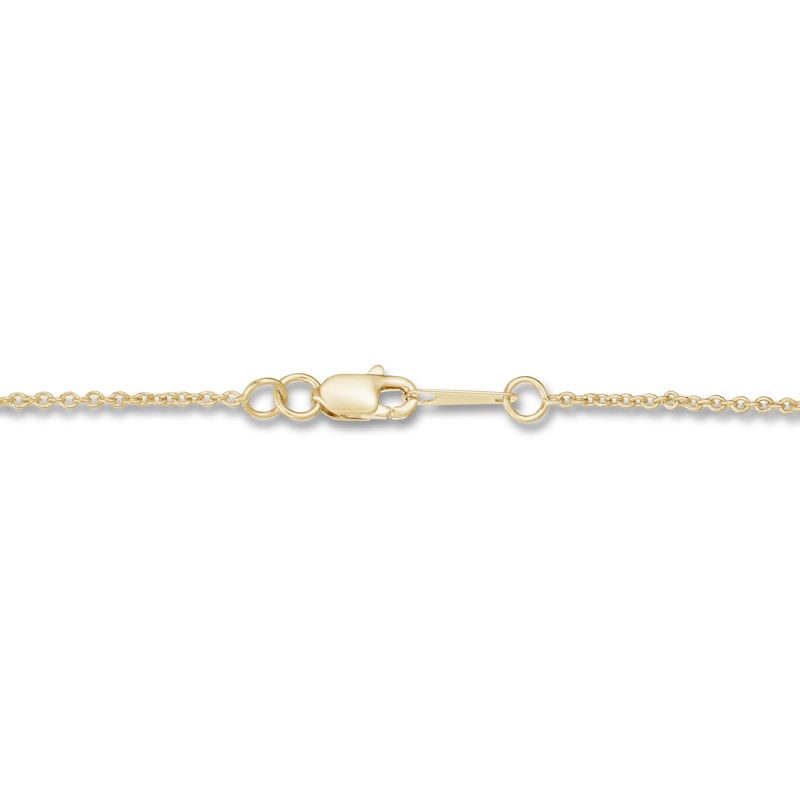 Main Image 3 of Lab-Grown Diamond Solitaire Necklace 1/2 ct tw Round 14K Yellow Gold 19" (SI2/F)