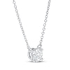 Thumbnail Image 2 of Lab-Grown Diamond Solitaire Necklace 1/2 ct tw Round 14K White Gold 19" (SI2/F)