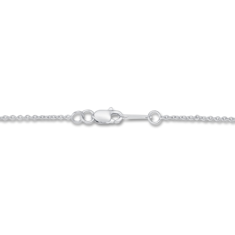 Main Image 3 of Lab-Grown Diamond Solitaire Necklace 1/2 ct tw Round 14K White Gold 19" (SI2/F)