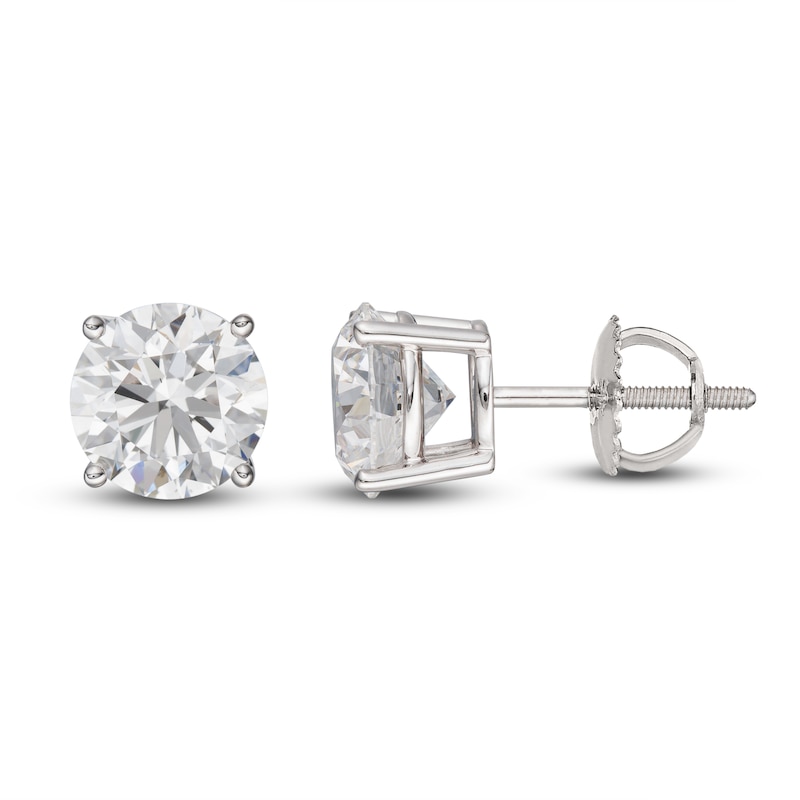 Main Image 2 of Lab-Grown Diamond Earrings 3 ct tw Round 14K White Gold (SI2/F)