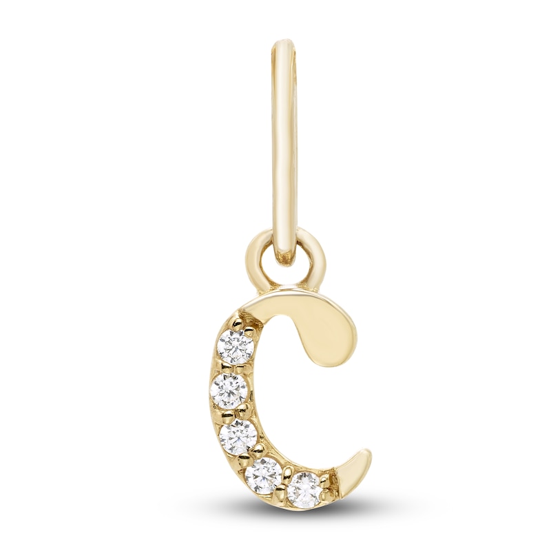 Main Image 1 of Initial C Necklace Charm Diamond Accents 10K Yellow Gold