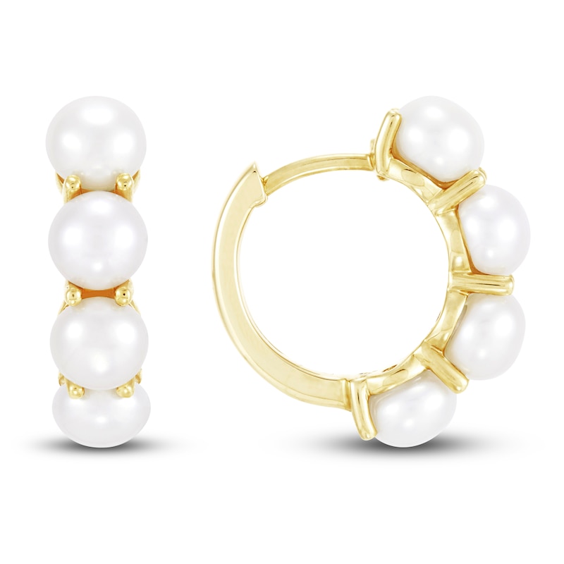 Main Image 4 of Freshwater Cultured Pearl Earrings 14K Yellow Gold