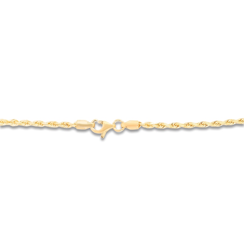 Solid Diamond-Cut Rope Chain Necklace 14K Yellow Gold 24" 2.0mm