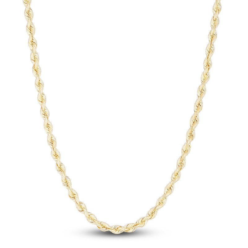 Main Image 1 of Solid Silk Rope Chain Necklace 14K Yellow Gold 22" 3.7mm