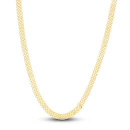 Hollow Bismark Chain Necklace 14K Yellow Gold 20" 4.7mm