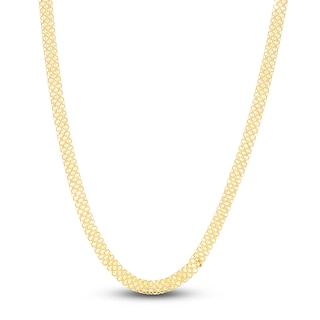 Bismark Chain Necklace Hollow 14K Yellow Gold 20" 4.7mm