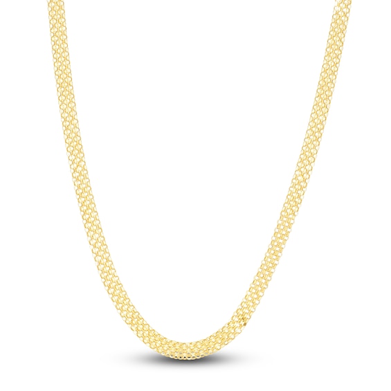 Bismark Chain Necklace Hollow 14K Yellow Gold 20" 4.7mm