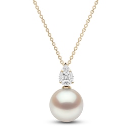 Yoko London South Sea Cultured Pearl Pendant Necklace 1/4 ct tw Diamonds 18K Yellow Gold 18&quot;