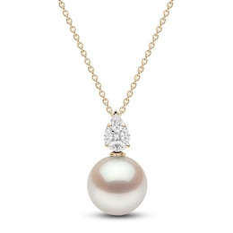 Yoko London South Sea Cultured Pearl Pendant Necklace 1/4 ct tw Diamonds 18K Yellow Gold 18"